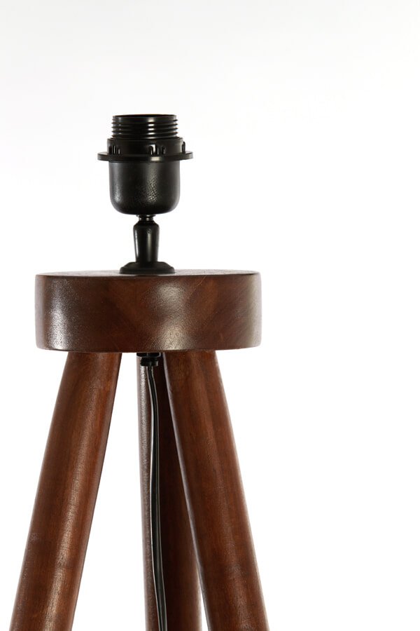 Light & Living Vloerlamp 'Ilias' Mangohout, 122cm, kleur Bruin (excl. kap) - Afbeelding 4