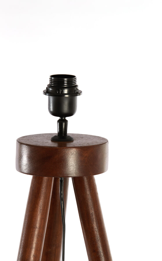 Light & Living Vloerlamp 'Ilias' Mangohout, 122cm, kleur Bruin (excl. kap) - Afbeelding 5