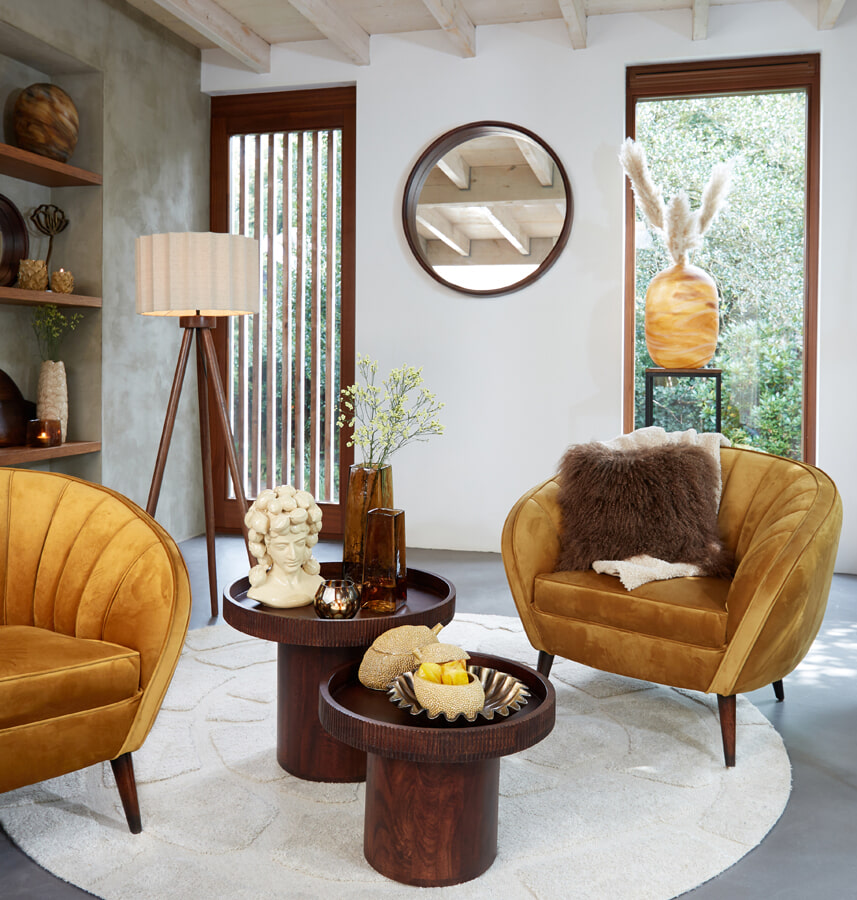 Light & Living Vloerlamp 'Ilias' Mangohout, 122cm, kleur Bruin (excl. kap) - Afbeelding 3