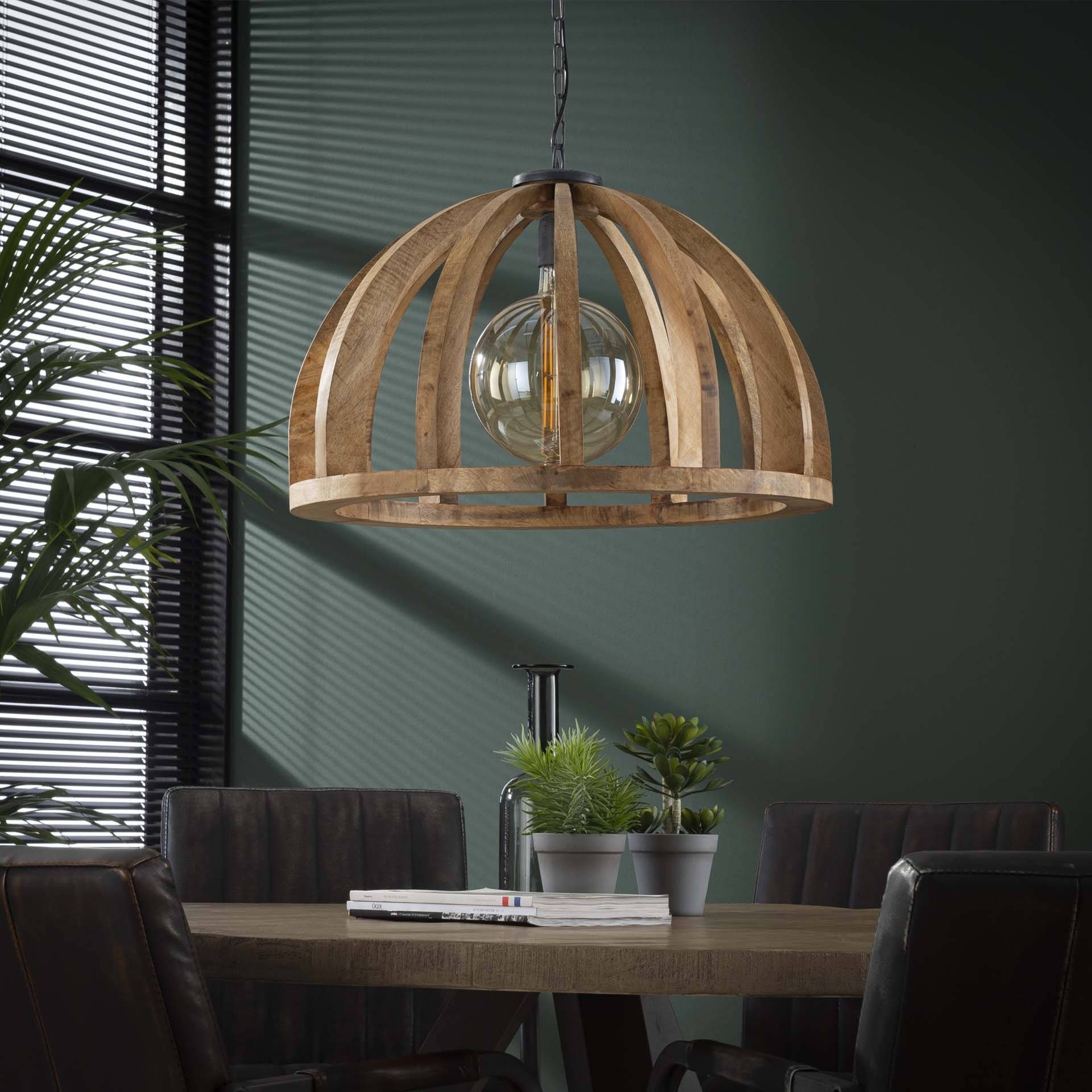 Hanglamp 'Lindsay' Ø60cm, Mangohout - Afbeelding 2