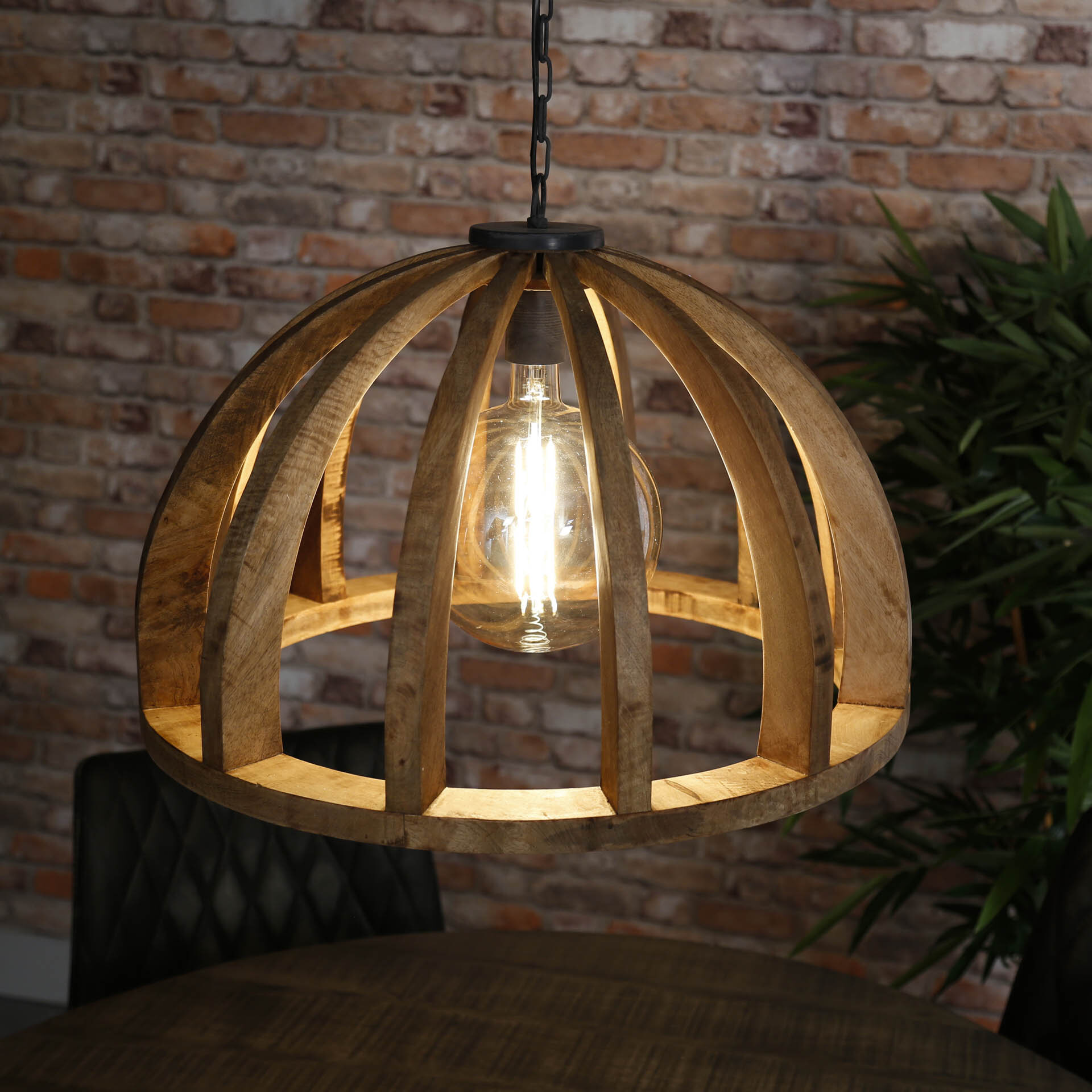 Hanglamp 'Lindsay' Ø60cm, Mangohout - Afbeelding 5