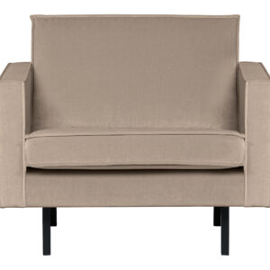 WOOOD Fauteuil 'Rodeo' Velvet, kleur Khaki