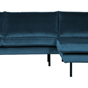 WOOOD Loungebank 'Rodeo' Rechts, Velvet, kleur Blauw