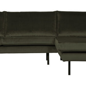 WOOOD Loungebank 'Rodeo' Rechts, Velvet, kleur Dark Green