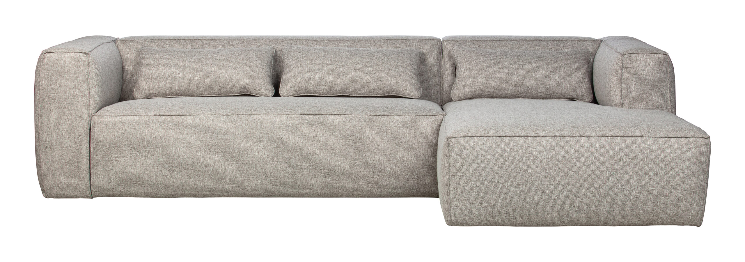 WOOOD Loungebank 'Bean' Rechts, Melange, kleur Lichtgrijs