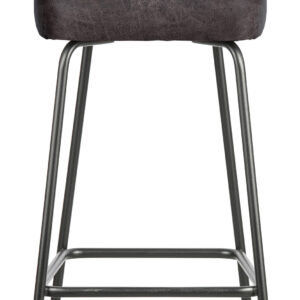 WOOOD Barkruk 'Vogue' (zithoogte 80cm), Leder, kleur Zwart