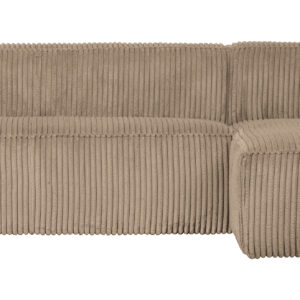 WOOOD Loungebank 'Bean' Rechts, Rib, kleur Travertin