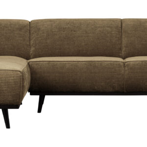 WOOOD Hoekbank 'Statement' Links, Rib, kleur Rock