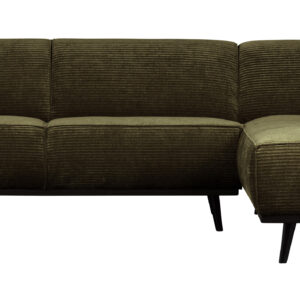 WOOOD Hoekbank 'Statement' Rechts, Rib, kleur Warm Groen