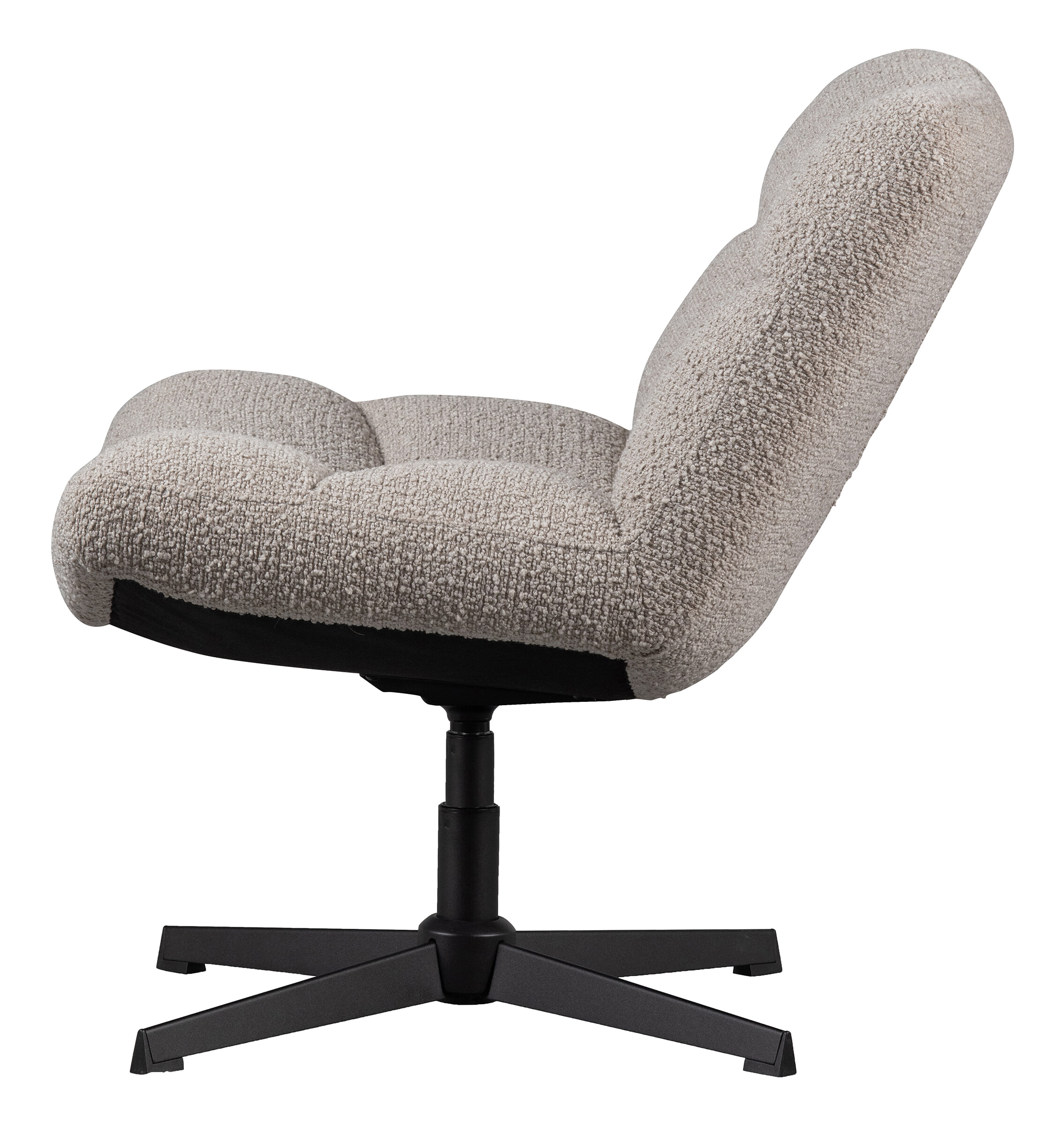 WOOOD Draaifauteuil 'Vinny' Bouclé, kleur Zand - Afbeelding 3