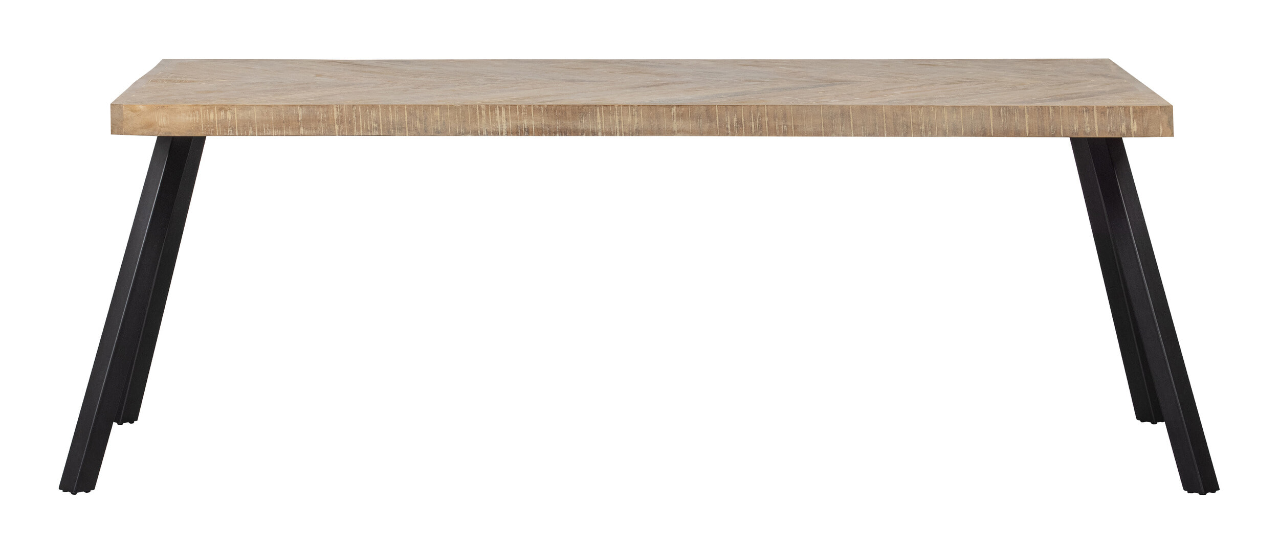 WOOOD Eettafel 'Tablo' Mangohout Visgraat, met 2-standen poot, 200 x 90cm - Afbeelding 6