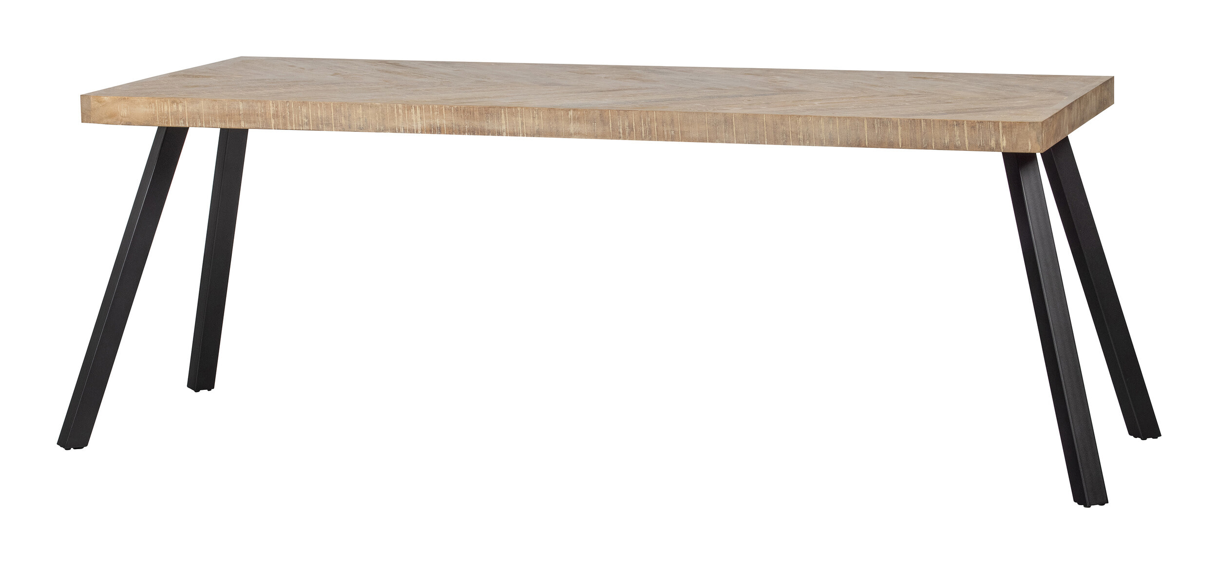 WOOOD Eettafel 'Tablo' Mangohout Visgraat, met 2-standen poot, 200 x 90cm - Afbeelding 7