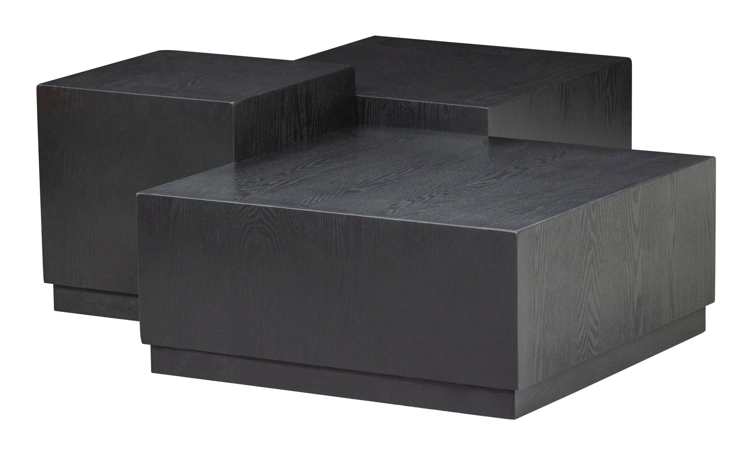 WOOOD Bijzettafel 'Pim' Essen, Set van 3 stuks, kleur zwart - Afbeelding 2