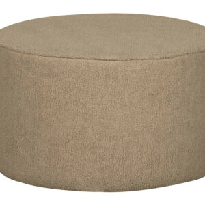 WOOOD Poef 'Sara' Laag, Teddy, kleur Sand