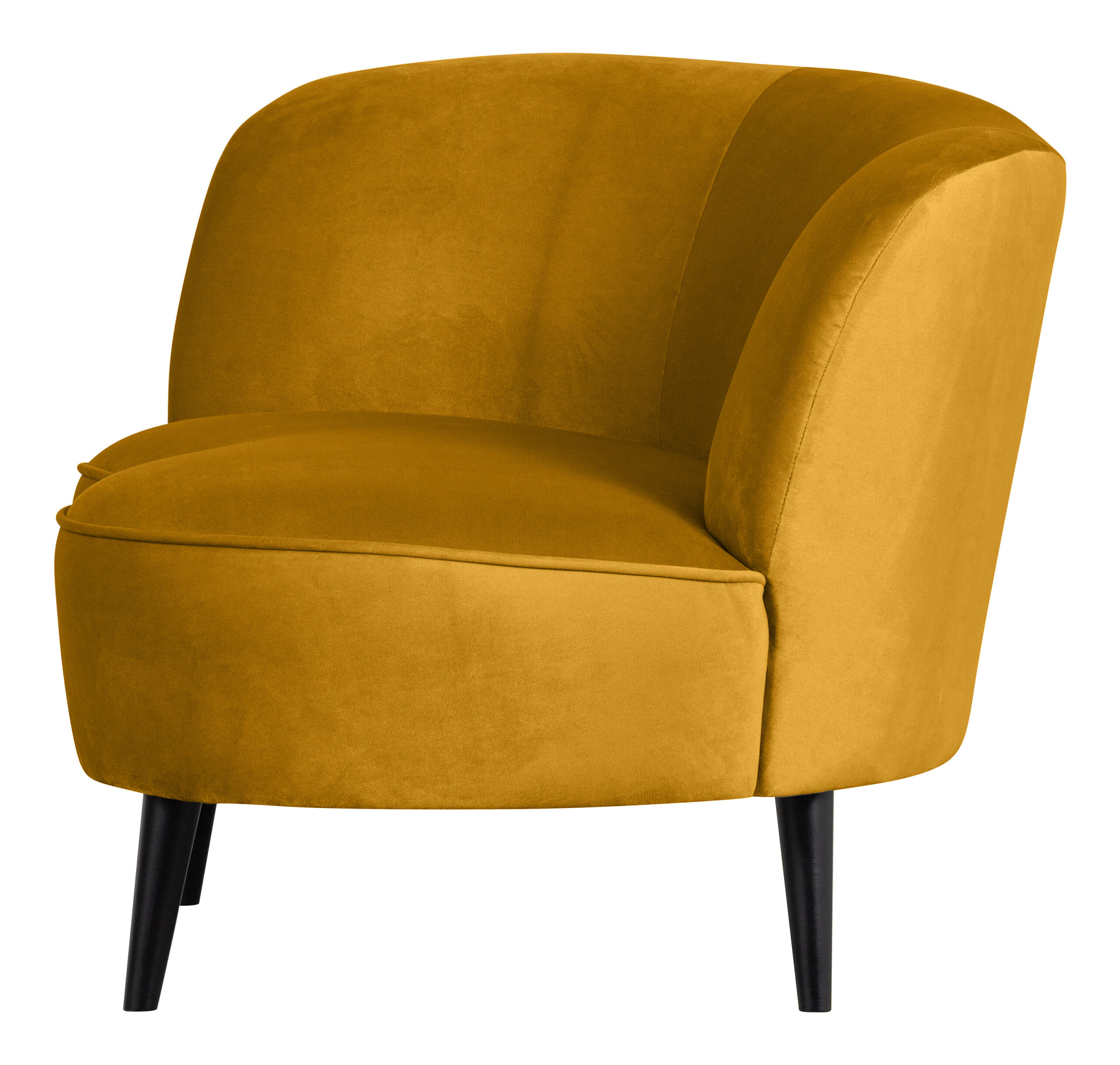 WOOOD Lounge Fauteuil 'Sara' Links, Velvet, kleur Oker - Afbeelding 2