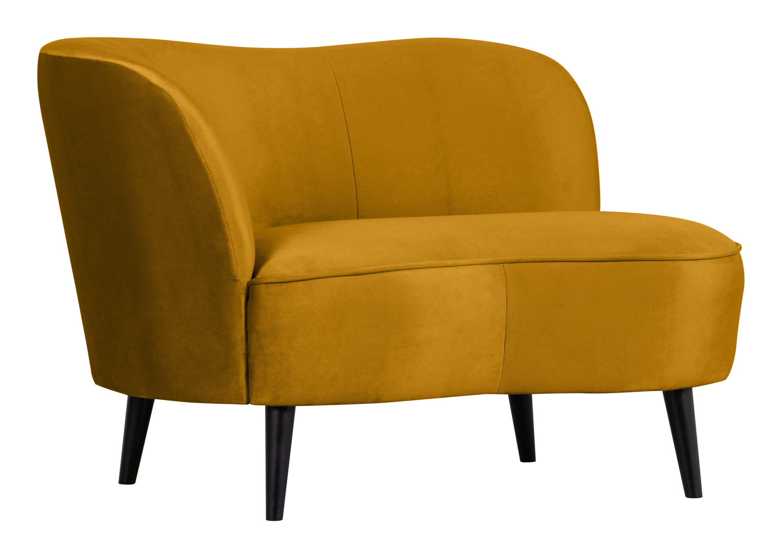 WOOOD Lounge Fauteuil 'Sara' Links, Velvet, kleur Oker - Afbeelding 5