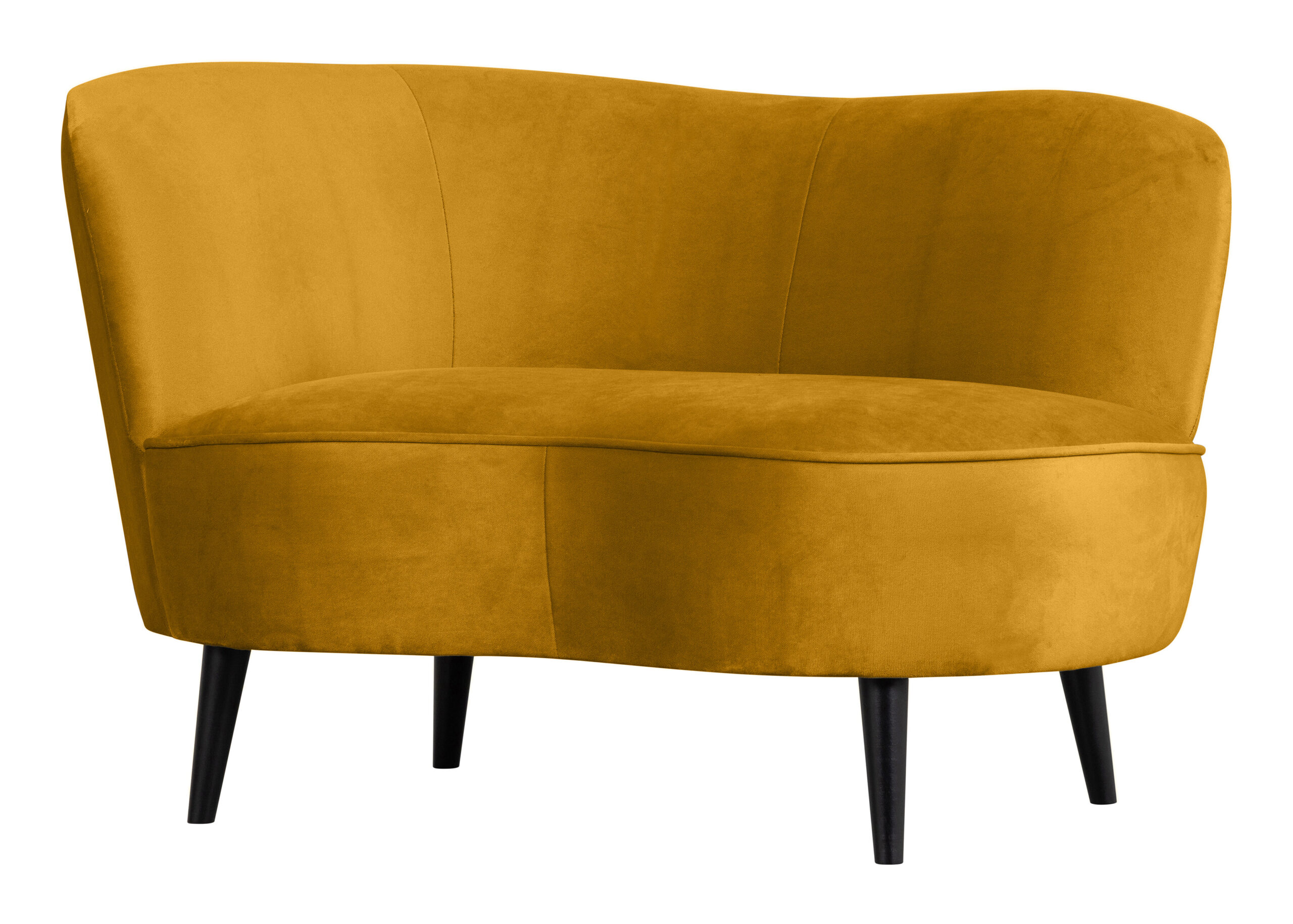 WOOOD Lounge Fauteuil 'Sara' Links, Velvet, kleur Oker