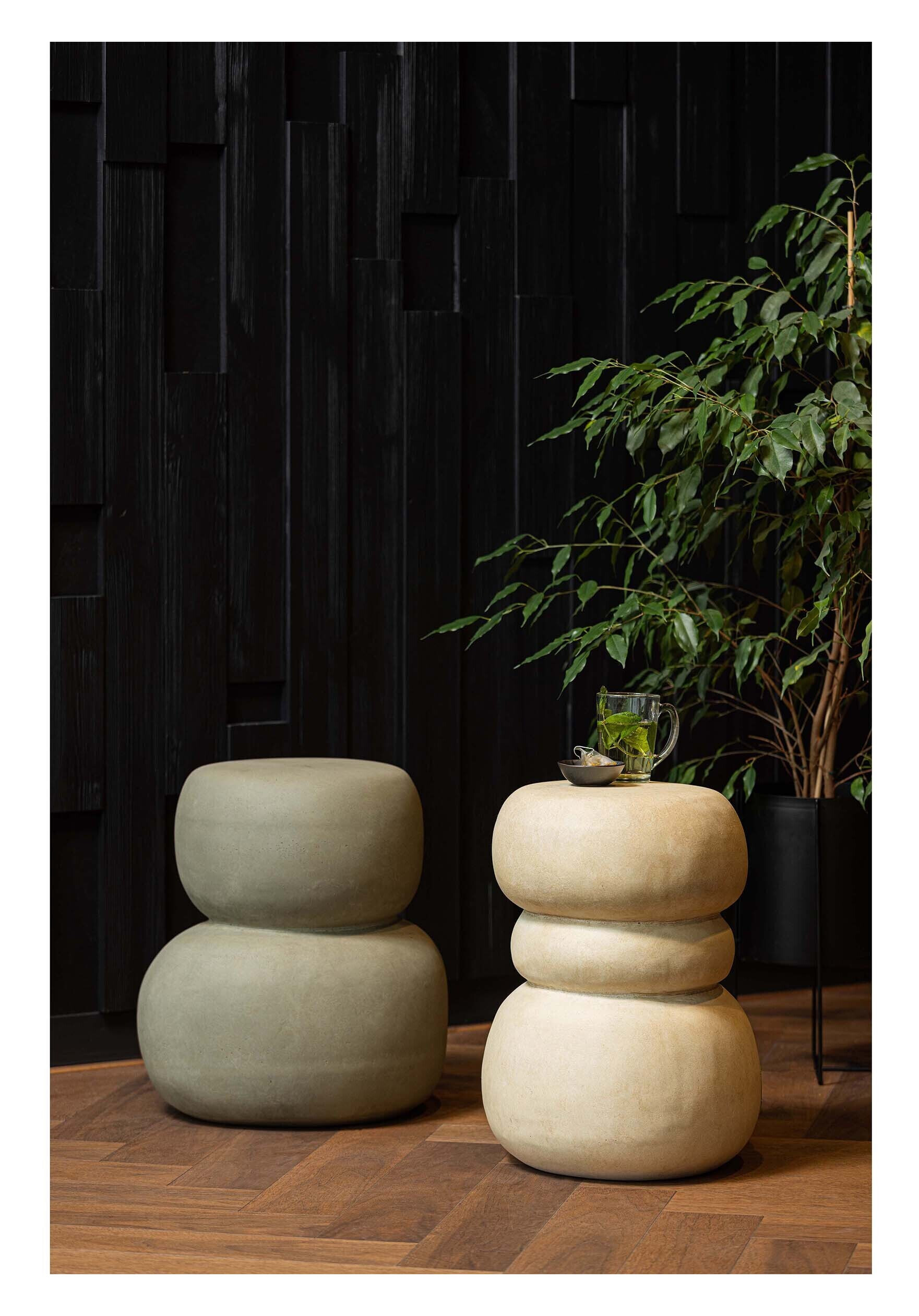 WOOOD Bijzettafel 'Yvo' Betonlook, 37 x 35cm - Afbeelding 2