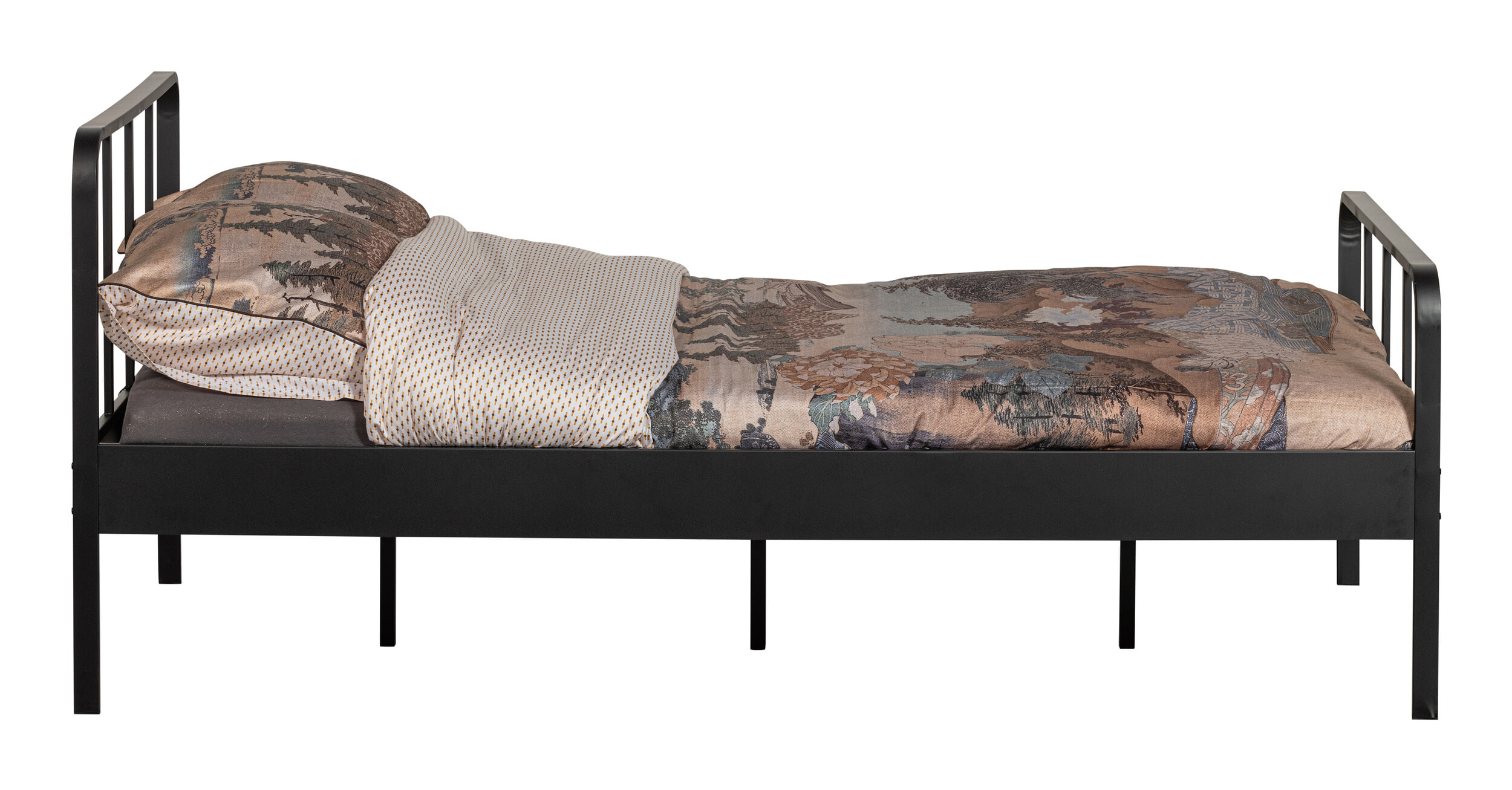 WOOOD Bed 'Mees' Staal, 120 x 200cm, kleur Zwart - Afbeelding 2