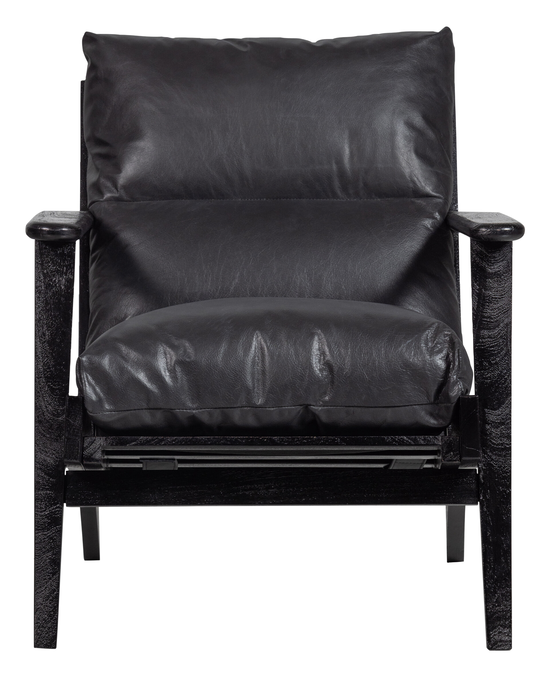 WOOOD Fauteuil 'Houston' Acaciahout, kleur Zwart - Afbeelding 3