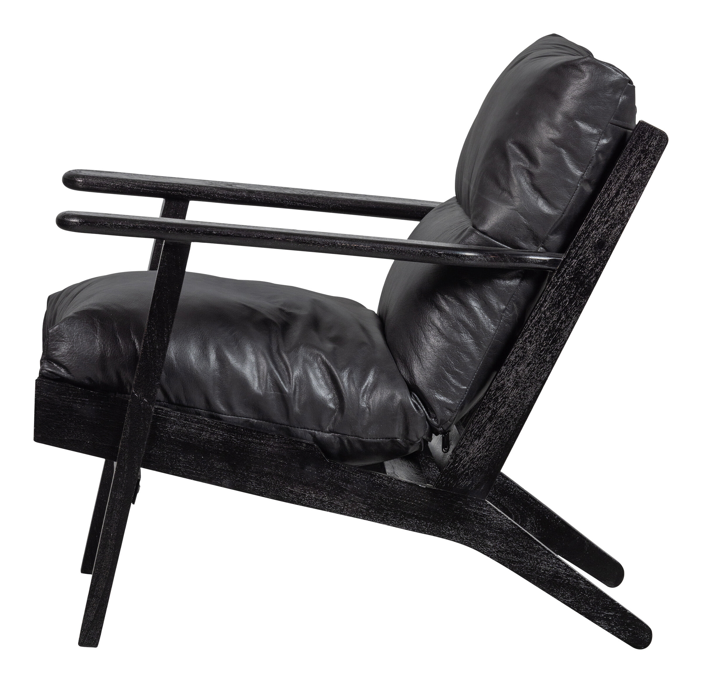 WOOOD Fauteuil 'Houston' Acaciahout, kleur Zwart - Afbeelding 4