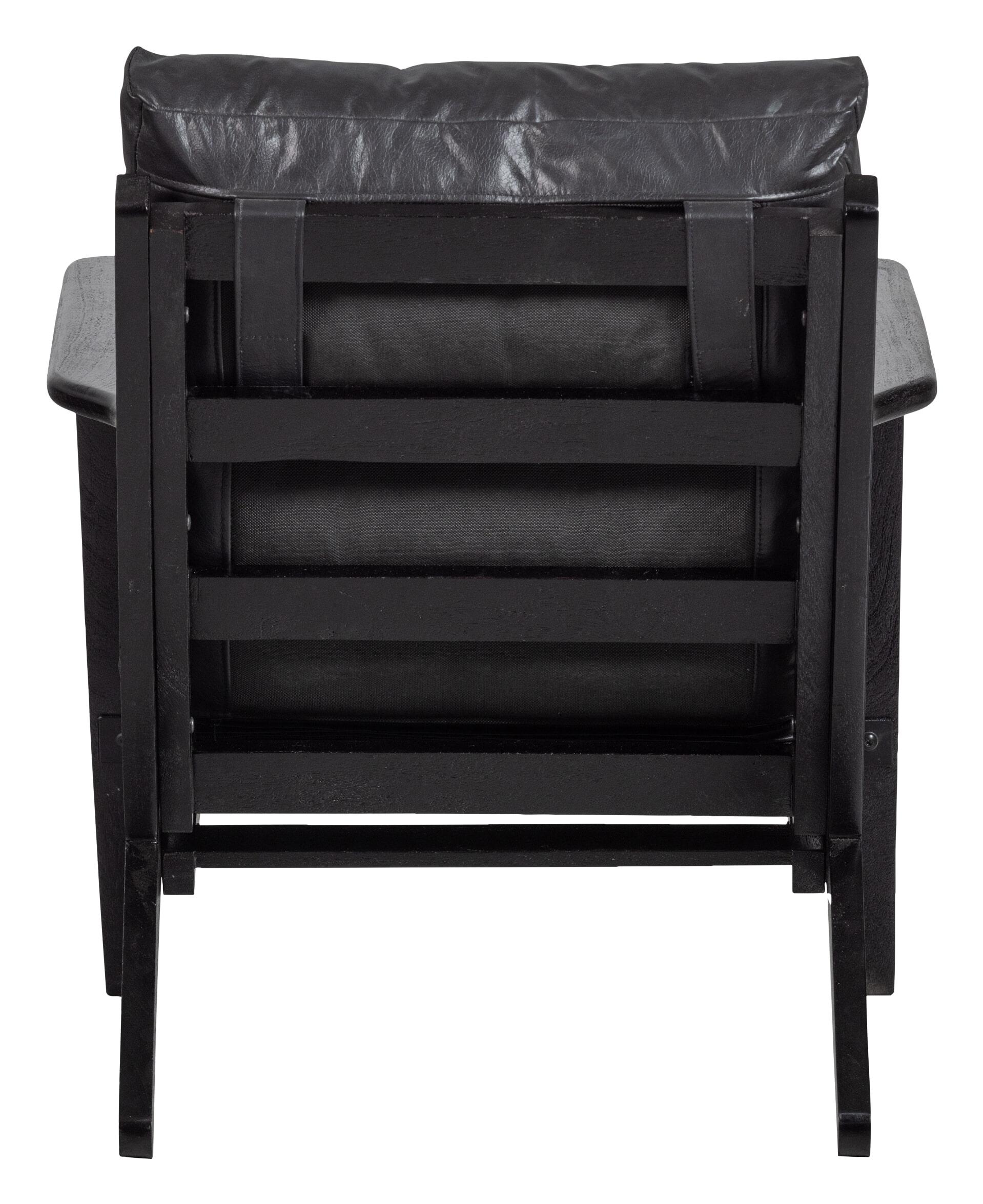 WOOOD Fauteuil 'Houston' Acaciahout, kleur Zwart - Afbeelding 5