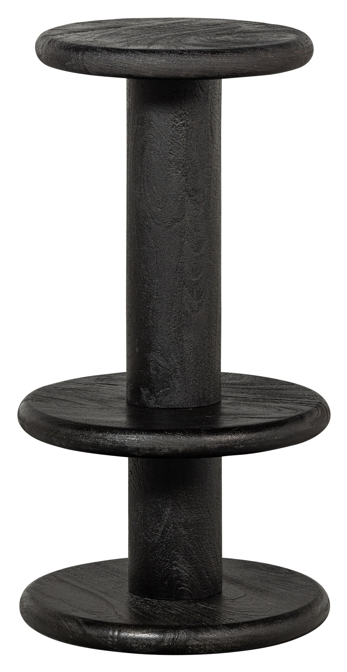 WOOOD Barkruk 'Kolby' Mangohout, 40cm, kleur Zwart - Afbeelding 2