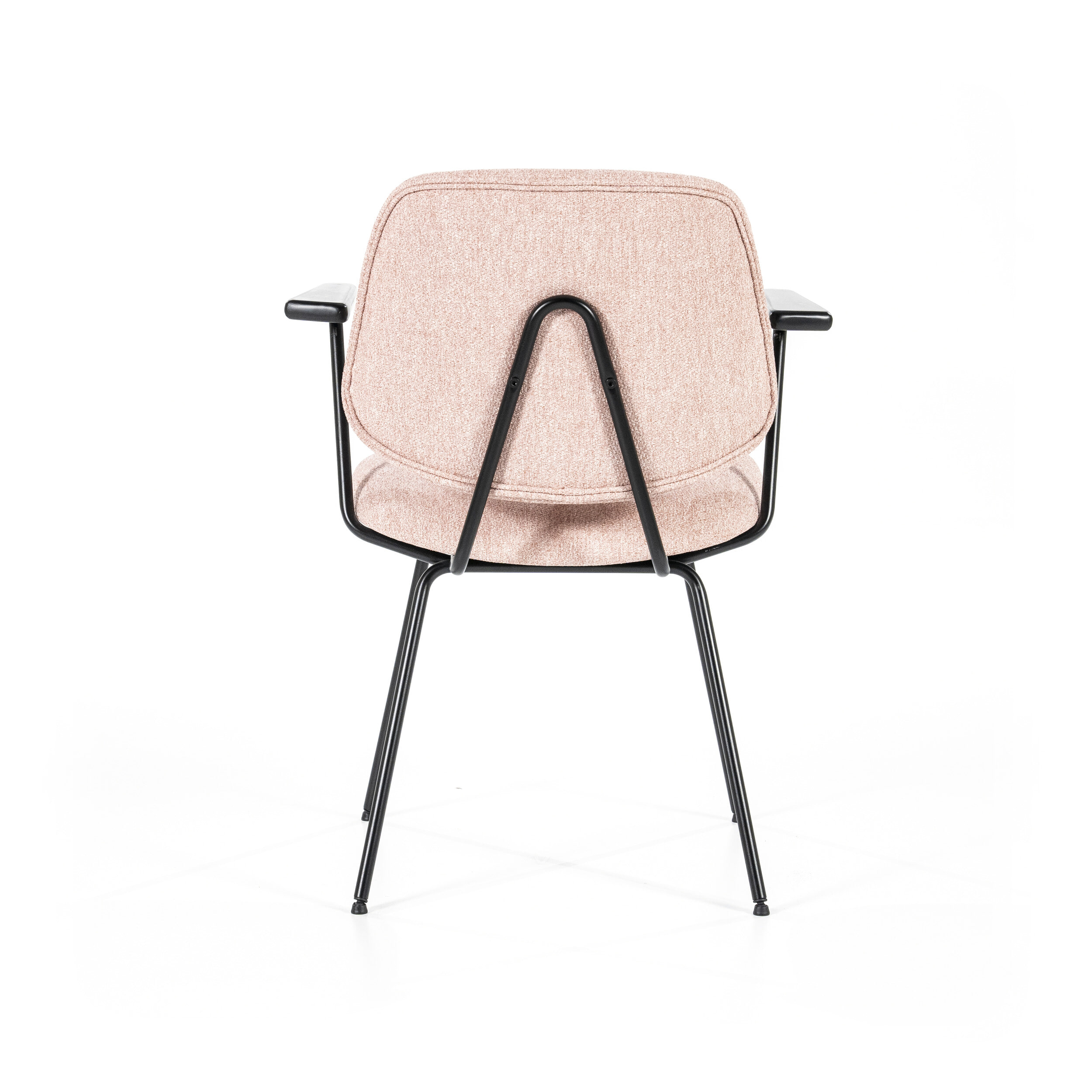 Eleonora Eetkamerstoel 'Lynn' met armleuning, kleur Roze Fletcher - Afbeelding 6