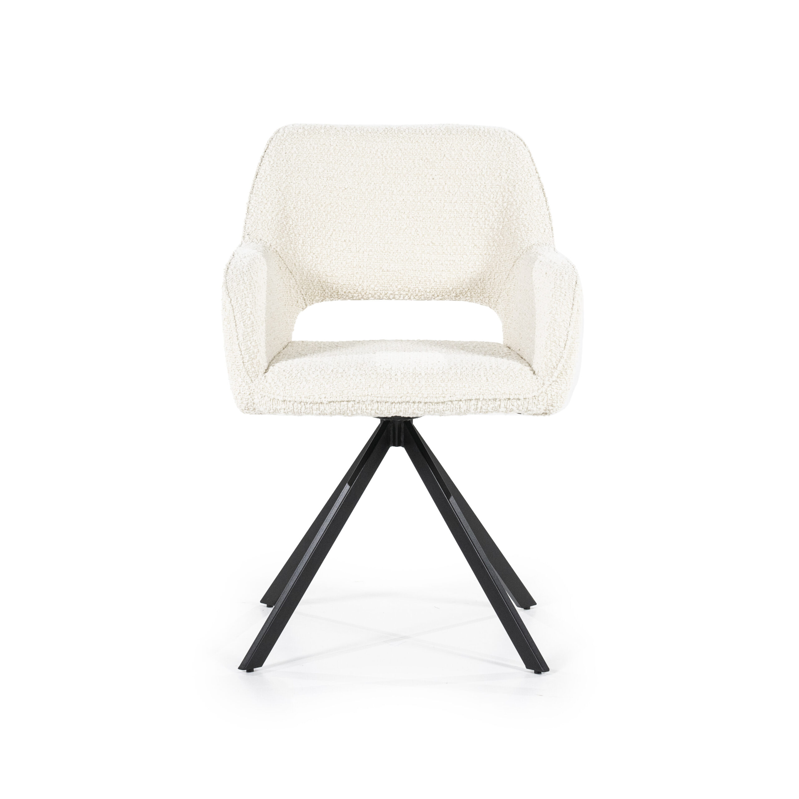 Eleonora Draaibare Eetkamerstoel 'Fabio' Bouclé, kleur Beige - Afbeelding 2