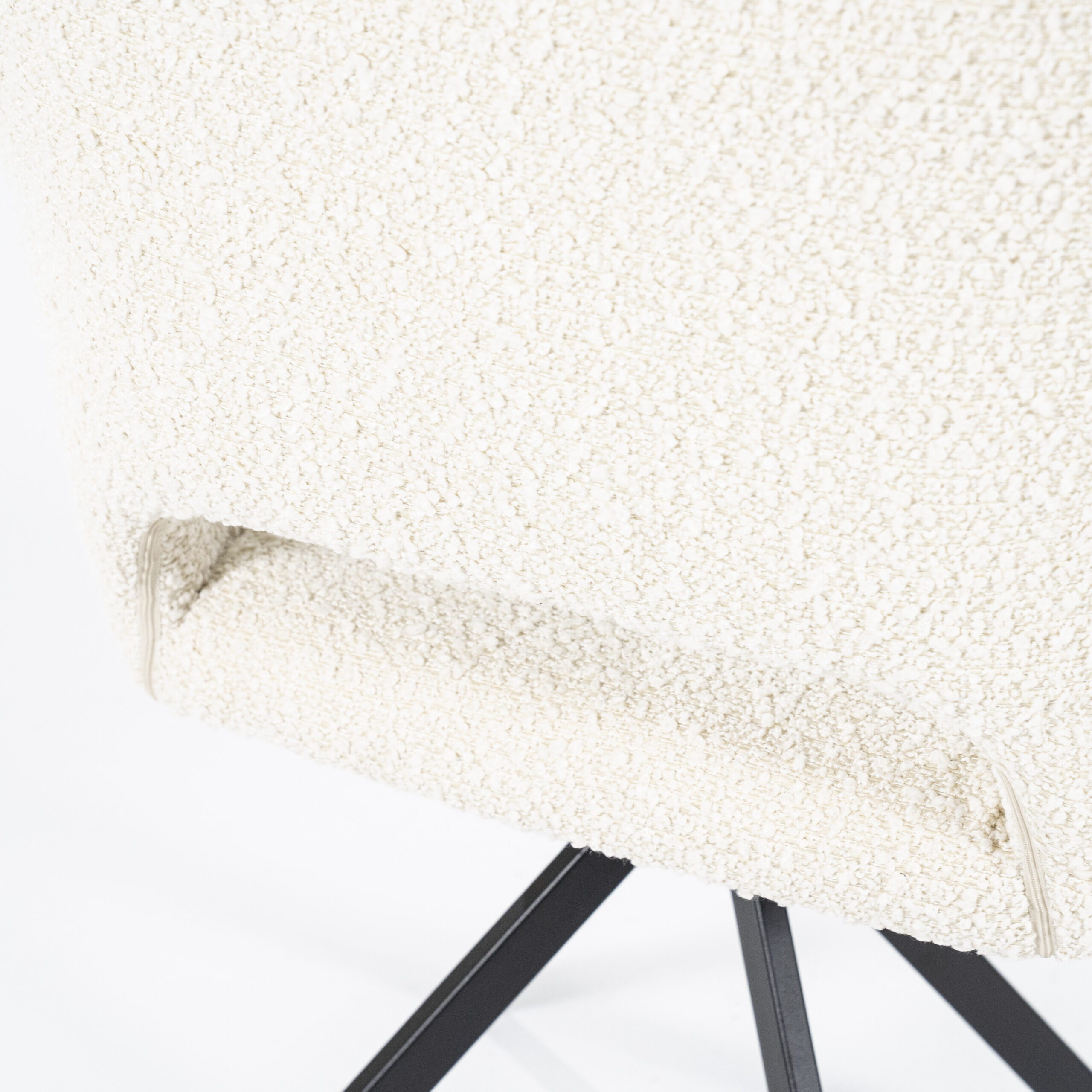 Eleonora Draaibare Eetkamerstoel 'Fabio' Bouclé, kleur Beige - Afbeelding 6