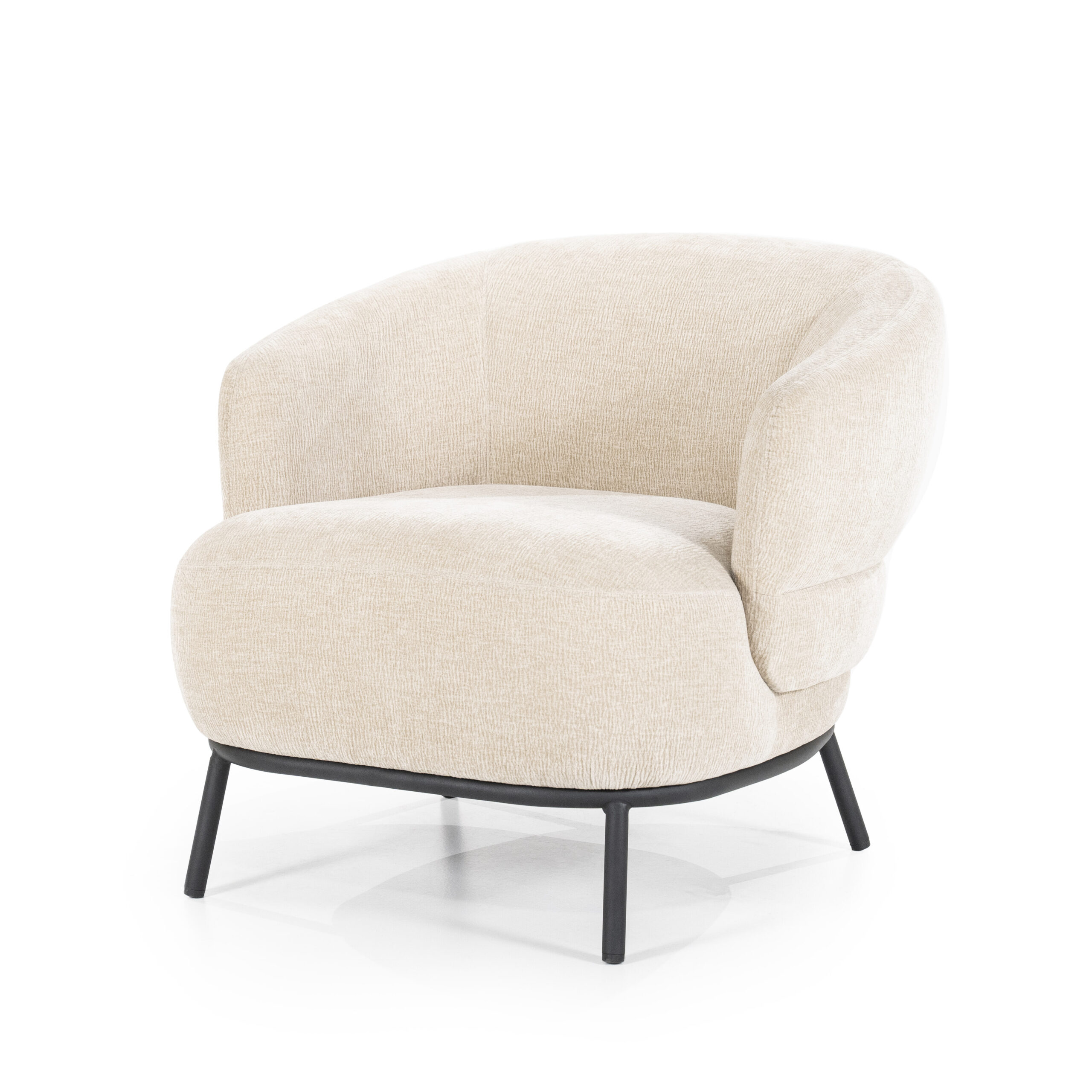 Eleonora Fauteuil 'David' Chenille, kleur Taupe - Afbeelding 4