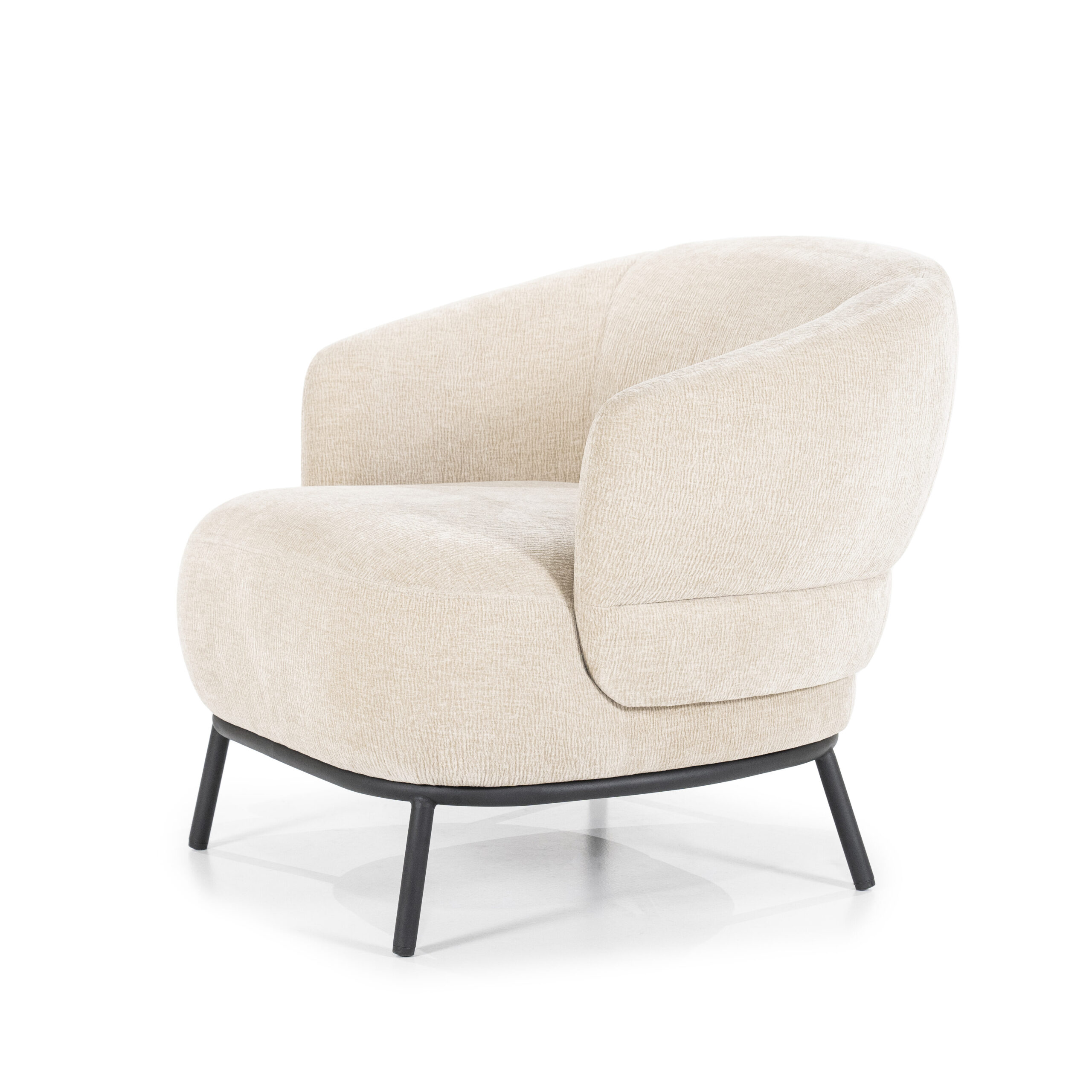 Eleonora Fauteuil 'David' Chenille, kleur Taupe - Afbeelding 5