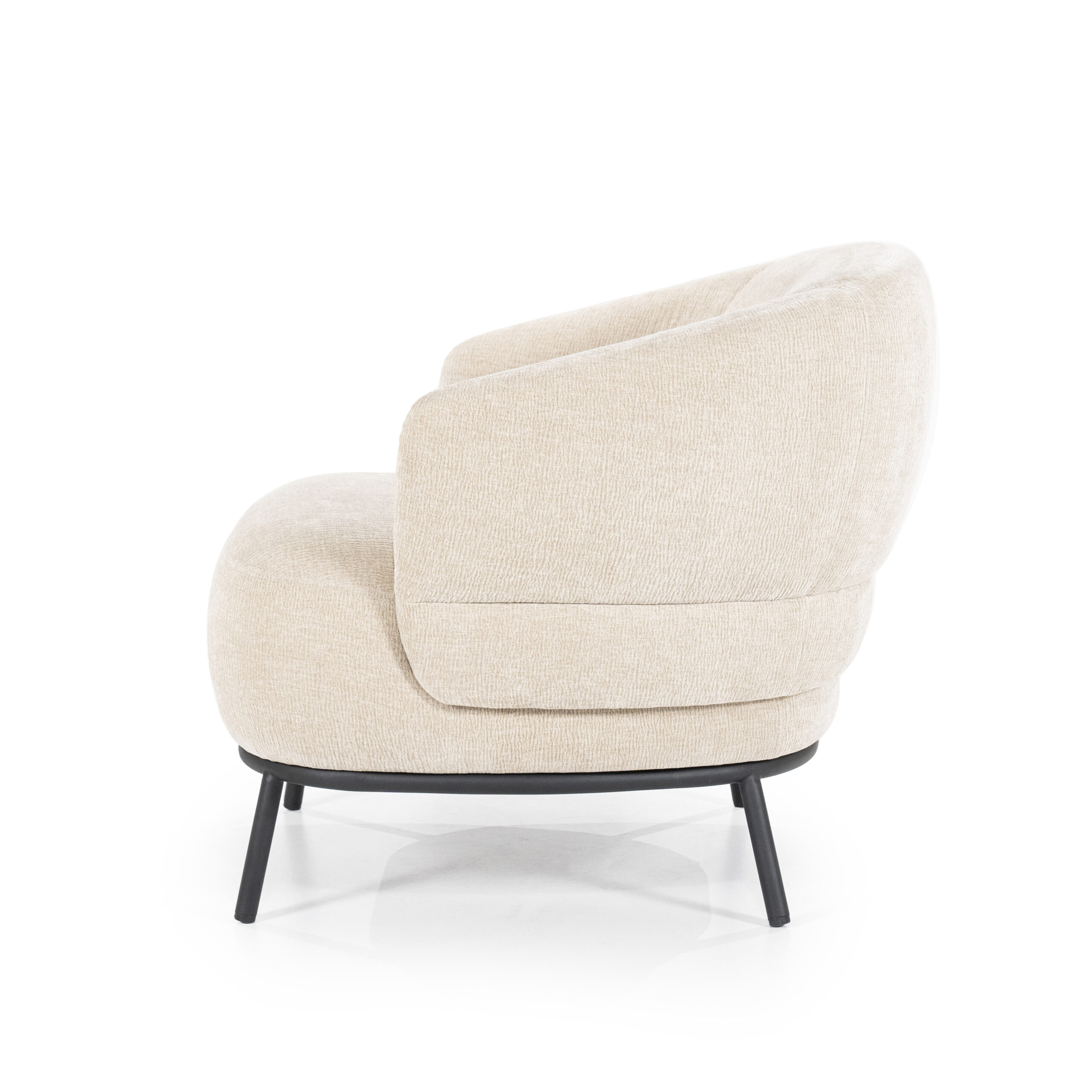 Eleonora Fauteuil 'David' Chenille, kleur Taupe - Afbeelding 6