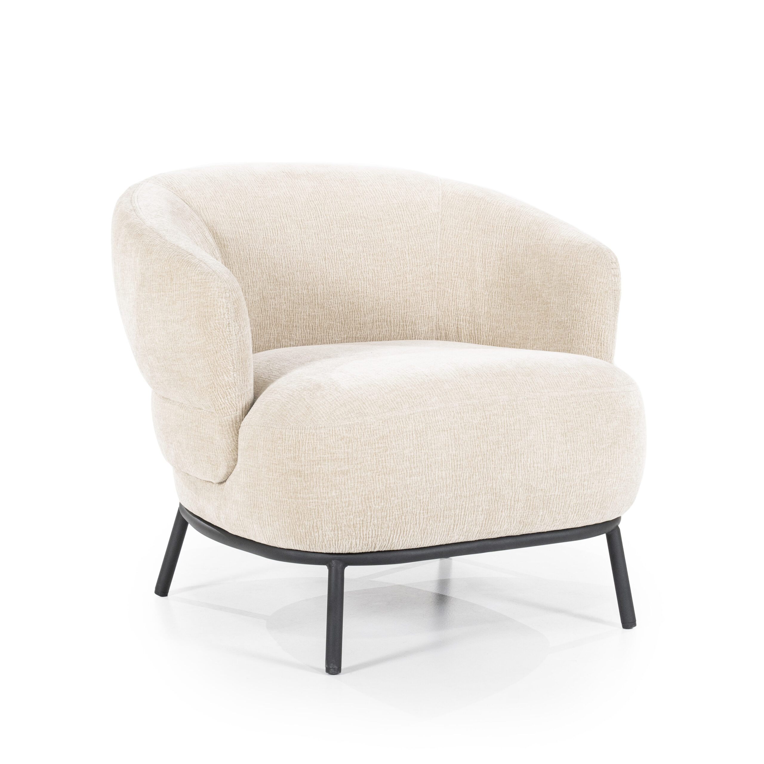 Eleonora Fauteuil 'David' Chenille, kleur Taupe - Afbeelding 2