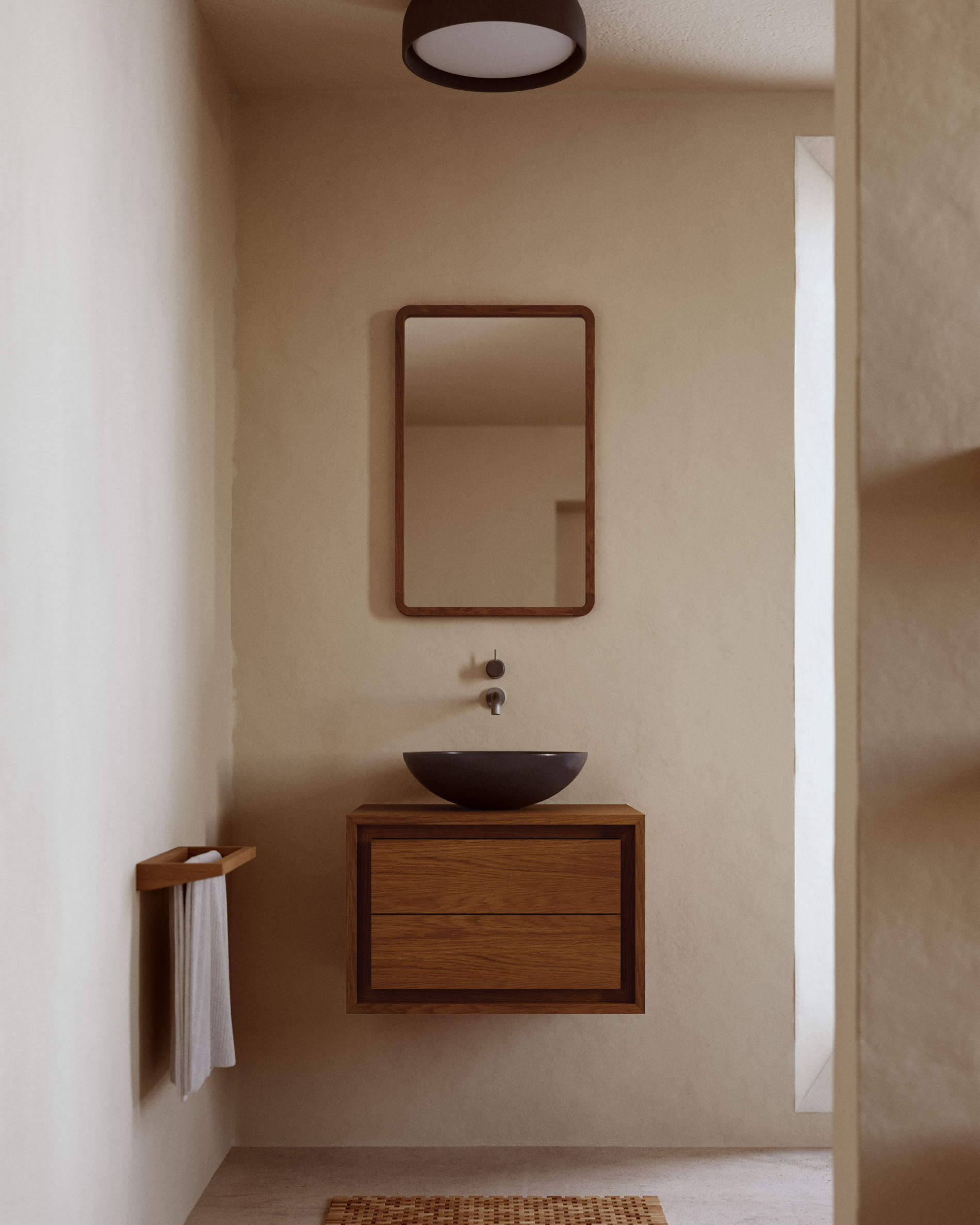 Kave Home Handdoekenrek 'Kenta' Teakhout, kleur Naturel - Afbeelding 6