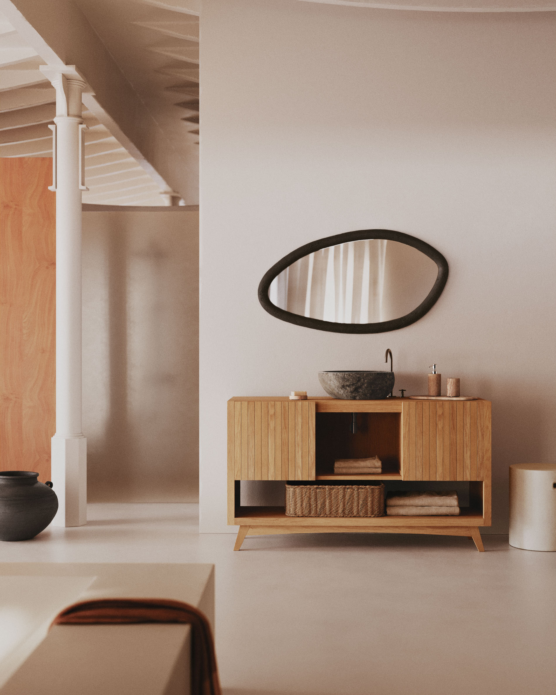 Kave Home Organische Spiegel 'Magrit' Mungurhout, 110 x 60cm - Afbeelding 6