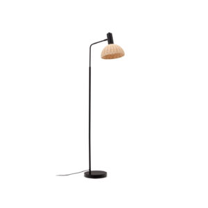 Kave Home Vloerlamp 'Damila' Rotan, 168cm, kleur Zwart