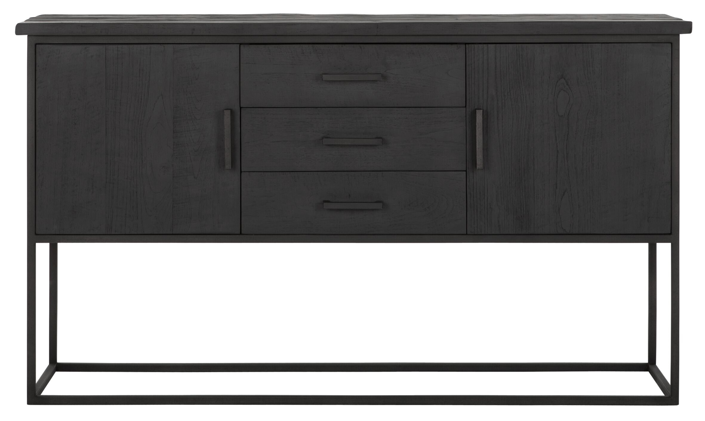 DTP Home Dressoir 'Beam' Teakhout, 158cm, kleur Zwart - Afbeelding 2