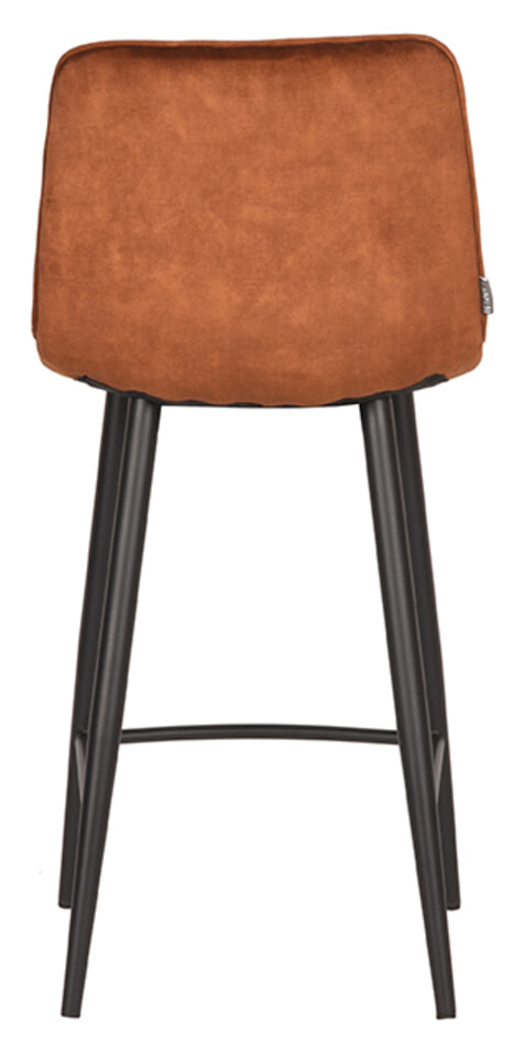 LABEL51 Barkruk 'Jelt' Velvet, kleur Oker (zithoogte 65cm) - Afbeelding 4