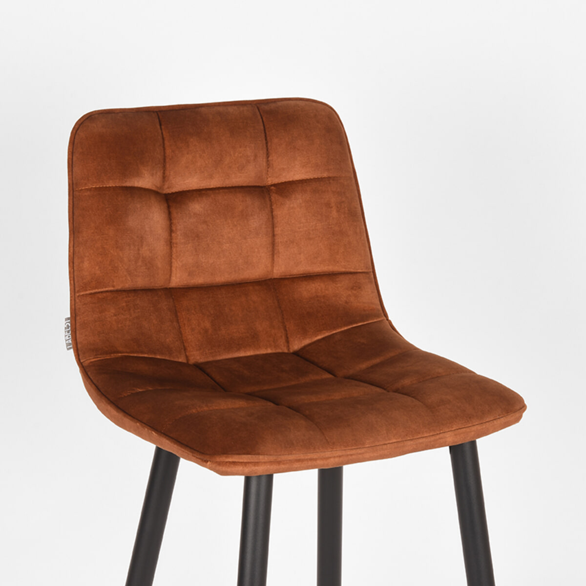LABEL51 Barkruk 'Jelt' Velvet, kleur Oker (zithoogte 65cm) - Afbeelding 5