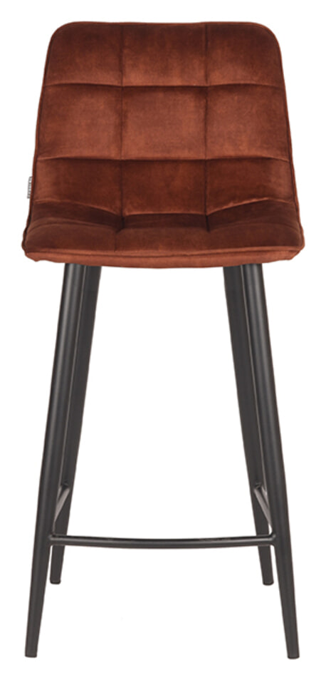 LABEL51 Barkruk 'Jelt' Velvet, kleur Roest (zithoogte 65cm) - Afbeelding 2