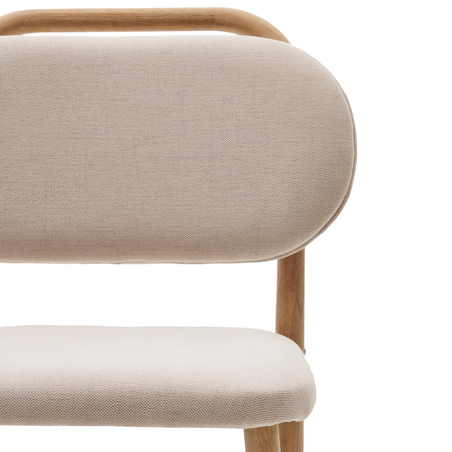 Kave Home Eetkamerstoel 'Helda' Chenille en eikenhout, kleur Beige - Afbeelding 7