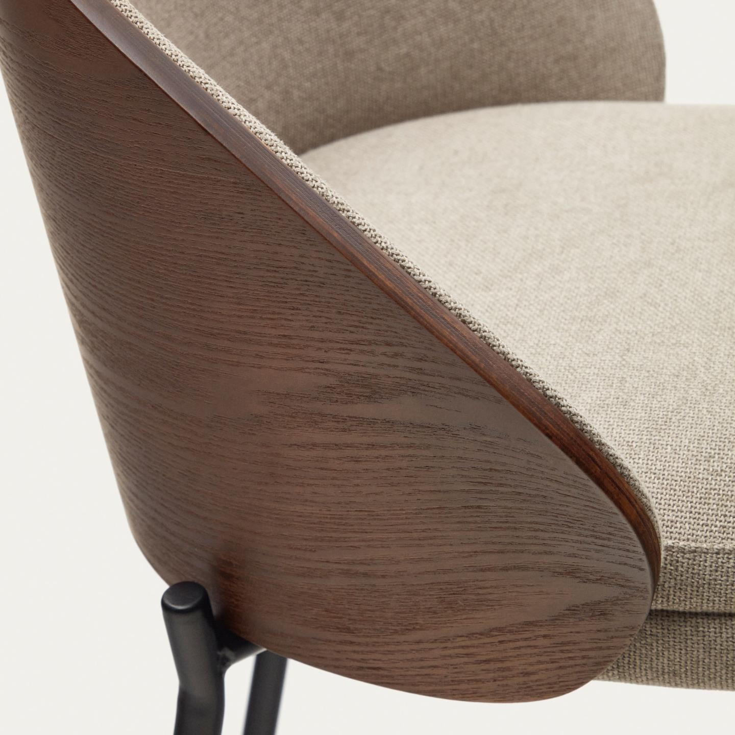 Kave Home Barkruk 'Eamy' Essenhout, kleur Lichtbruin (zithoogte 77cm) - Afbeelding 7