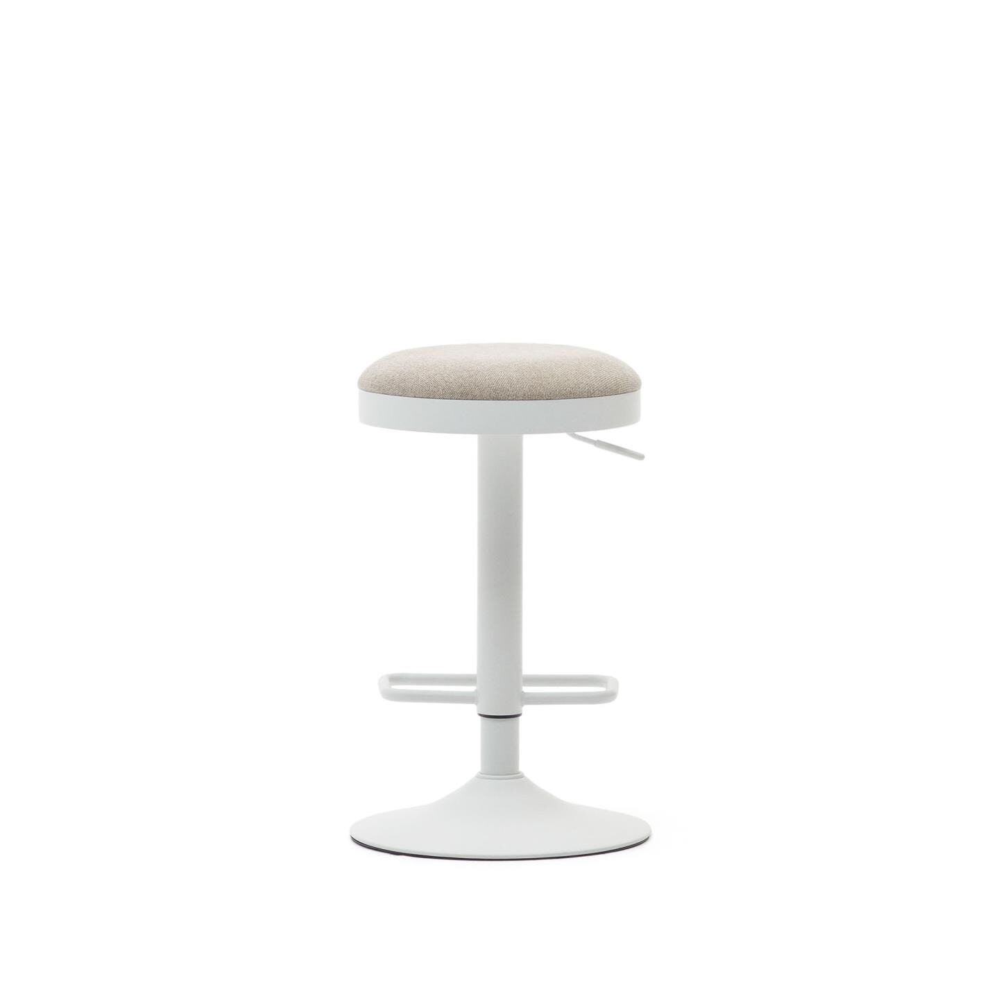 Kave Home Barkruk 'Zaib' Chenille, kleur wit - Afbeelding 7