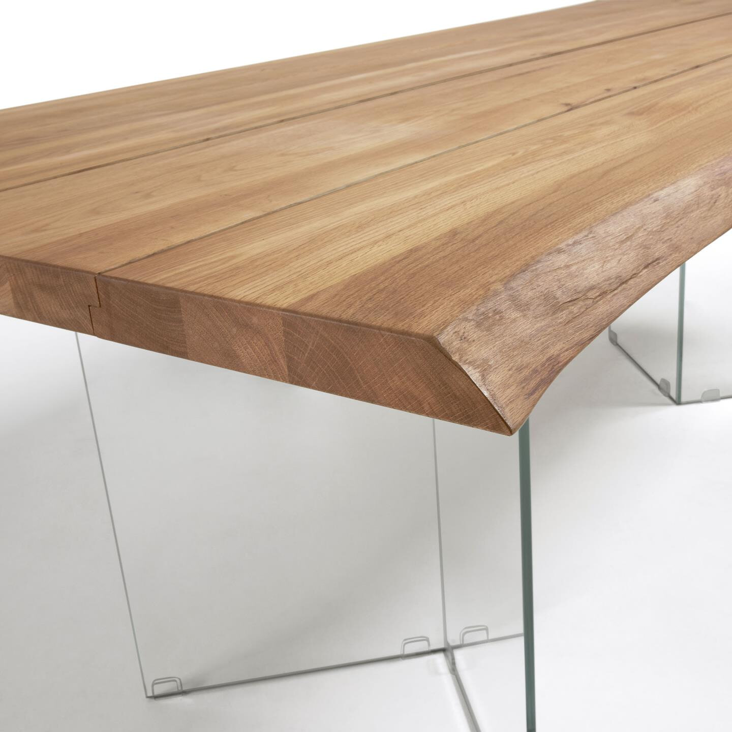 Kave Home Eettafel 'Lotty' Eiken/Glas, 180 x 100cm - Afbeelding 3