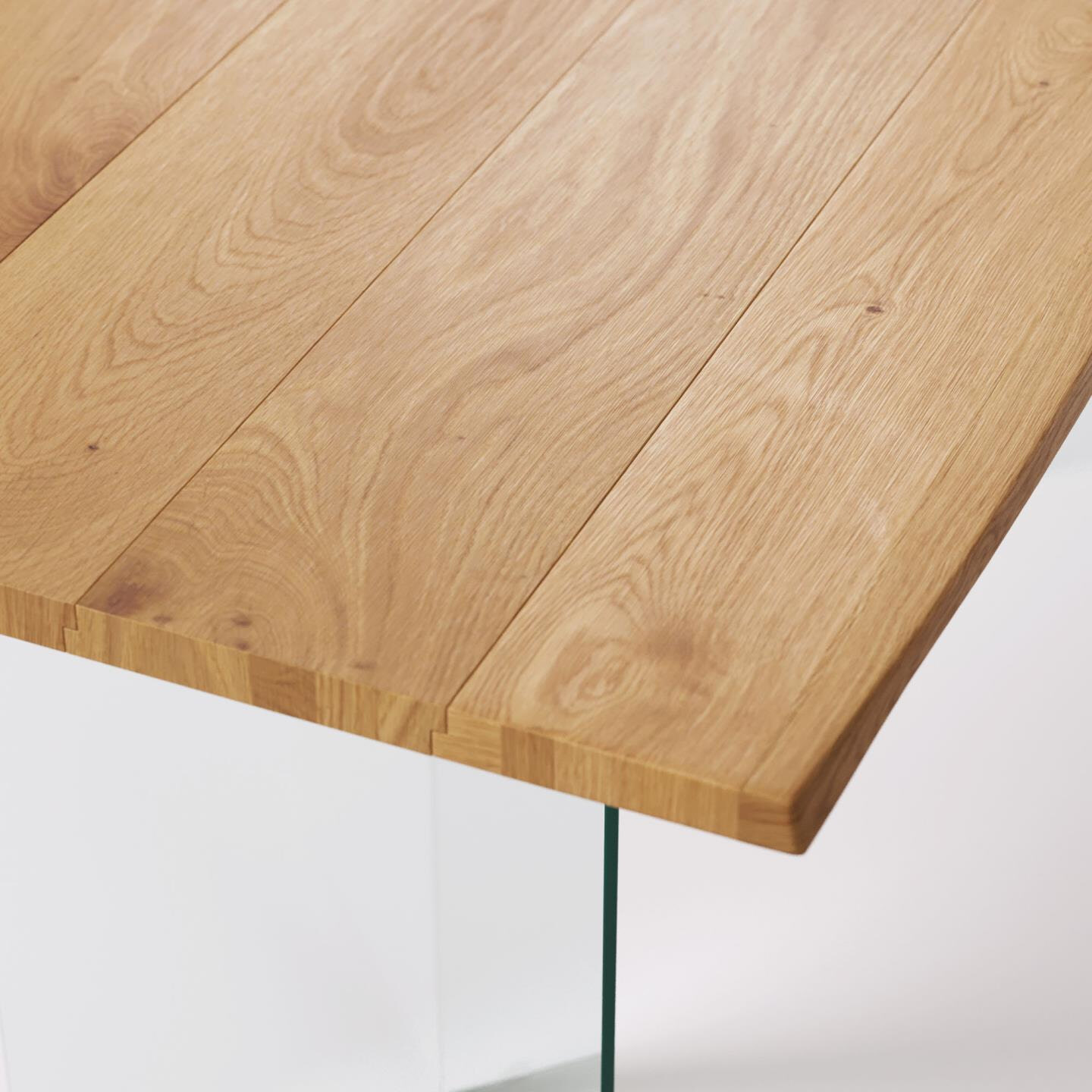 Kave Home Eettafel 'Lotty' Eiken/Glas, 180 x 100cm - Afbeelding 4