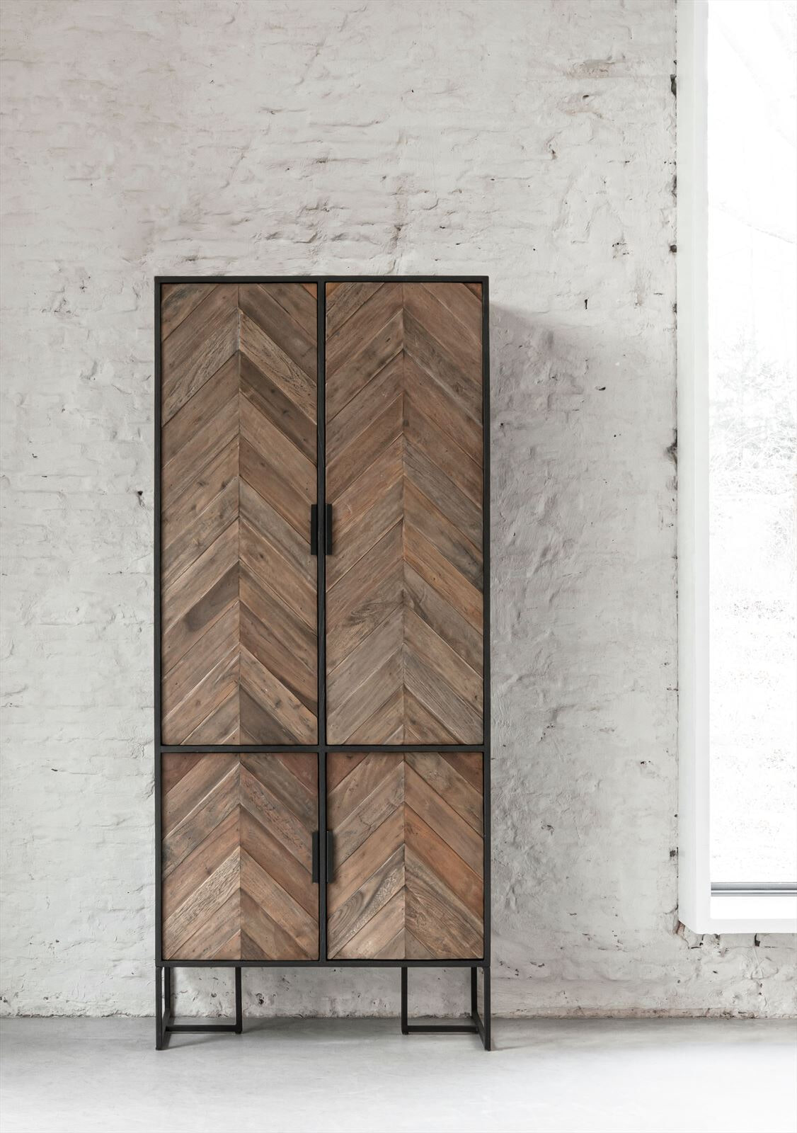 DTP Home Opbergkast 'Criss Cross' Hout en staal, 185 x 80cm - Afbeelding 4