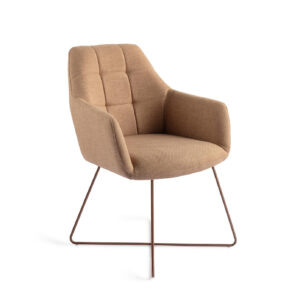 Jesper Home Eetkamerstoel 'Noto' Cross Rose, kleur Toasted Toffee