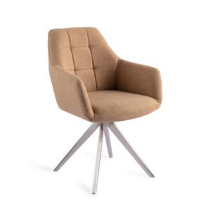 Jesper Home Draaibare Eetkamerstoel 'Noto' Turn Steel, kleur Toasted Toffee
