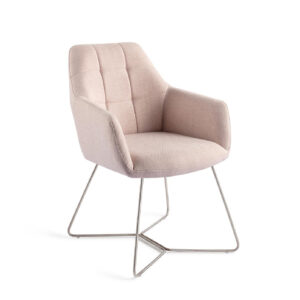 Jesper Home Eetkamerstoel 'Noto' Beehive Steel, kleur Petal Pink